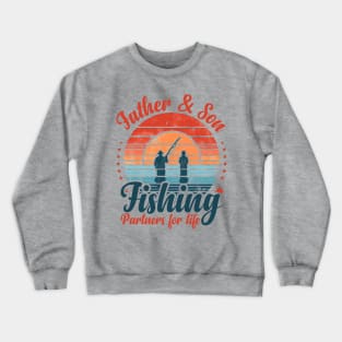 Fisherman Dad and Daughter Fishing Partners For Life Crewneck Sweatshirt